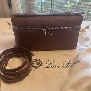 Loro Piana Rich Brown Leather Shoulder Bag
